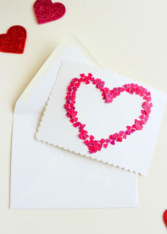Confetti Heart Valentine Card