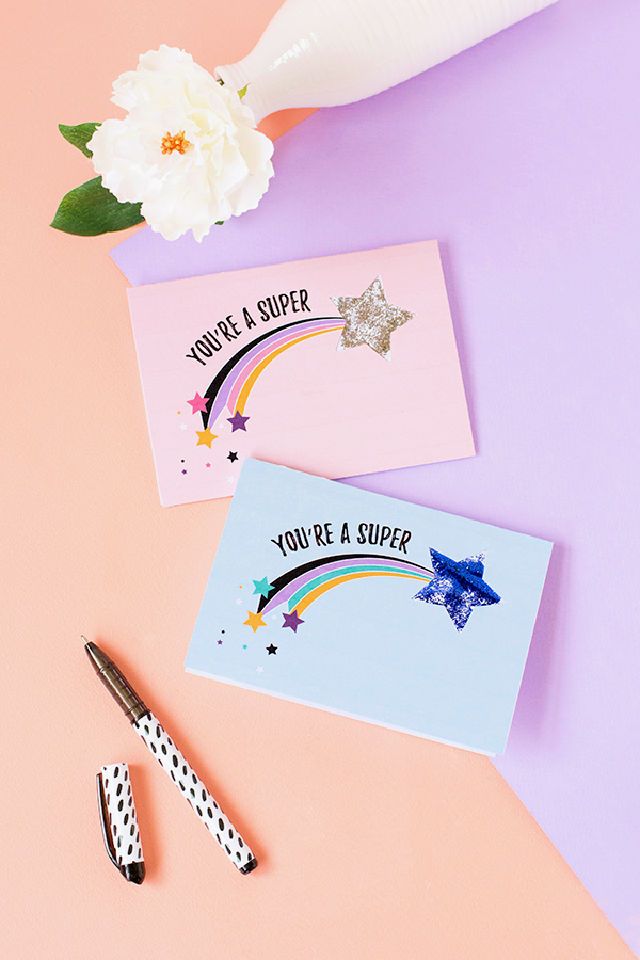 Printable Shooting Star Shaker Card