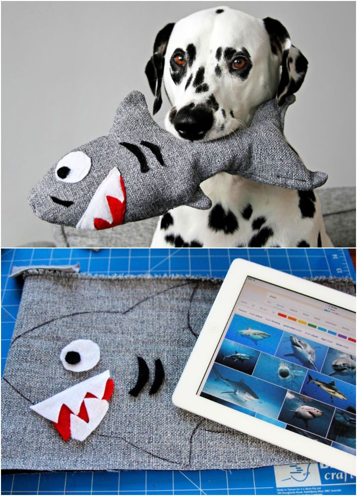 Stuffed Squeaky Shark Dog Toy
